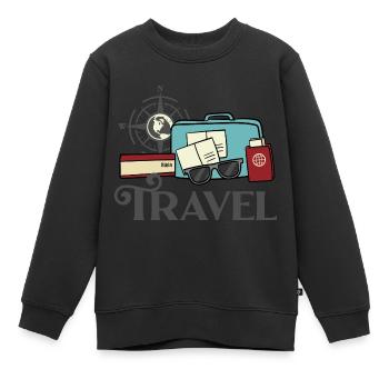 Voyage de vacances - Sweat Premium enfant bio - noir - Devant - AI Model Kid Female (0cm)