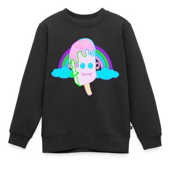 Happy Regenbogen Eis Eiskrem Kinder Fantasy - Kinder Premium Organic Sweatshirt - Schwarz - Vorne - AI Model Kid Female (0cm)