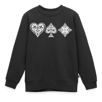Poker - Kinder Premium Organic Sweatshirt - Schwarz - Vorne - AI Model Kid Female (0cm)
