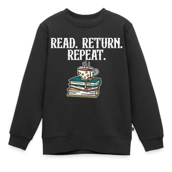 Read Return Repeat Library Worker Librarian Book - Kinder Premium Organic Sweatshirt - Schwarz - Vorne - AI Model Kid Female (0cm)