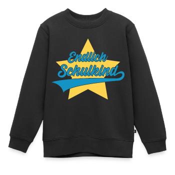 EINSCHULUNG SCHULE ENDLICH SCHULKIND - Kinder Premium Organic Sweatshirt - Schwarz - Vorne - AI Model Kid Female (0cm)