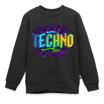 Techno - Kinder Premium Organic Sweatshirt - Schwarz - Vorne - AI Model Kid Female (0cm)