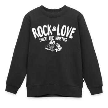 Rock Love seit den Neunzigern - Kinder Premium Organic Sweatshirt - Schwarz - Vorne - AI Model Kid Female (0cm)