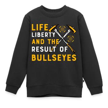 Life Liberty et le résultat de bullseyes - Sweat Premium enfant bio - noir - Devant - AI Model Kid Female (0cm)