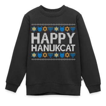 Juif Hanoukka Hanukcat Étoile De David Menorah - Sweat Premium enfant bio - noir - Devant - AI Model Kid Female (0cm)