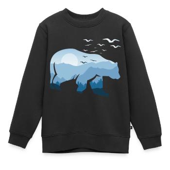 Ours Nature Nature - Sweat Premium enfant bio - noir - Devant - AI Model Kid Female (0cm)