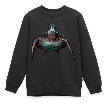 Tortue motif animal animal motif animal - Sweat Premium enfant bio - noir - Devant - AI Model Kid Female (0cm)