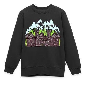 Mittelalter Ritter Burg Festung Schloss Märchen - Kinder Premium Organic Sweatshirt - Schwarz - Vorne - AI Model Kid Female (0cm)