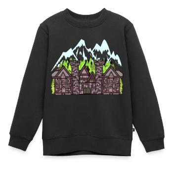 Autriche Château médiéval Forteresse Chevaliers fantastiques - Sweat Premium enfant bio - noir - Devant - AI Model Kid Female (0cm)