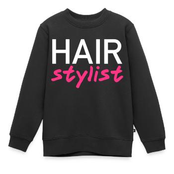 Hair stylist - Kinder Premium Organic Sweatshirt - Schwarz - Vorne - AI Model Kid Female (0cm)