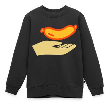 Saucisses à distribuer - Sweat Premium enfant bio - noir - Devant - AI Model Kid Female (0cm)