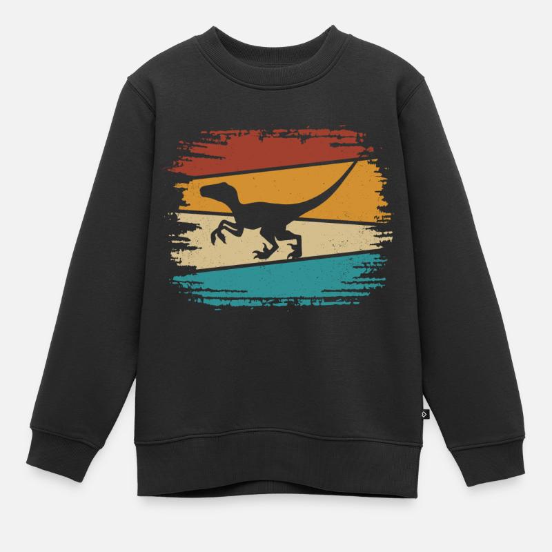 Velociraptor Dino Dinosaurier - Kinder Premium Organic Sweatshirt - Schwarz