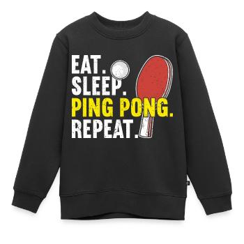 Tischtennis, Tischtennis, Tischtennis, Tischtennis - Kinder Premium Organic Sweatshirt - Schwarz - Vorne - AI Model Kid Female (0cm)