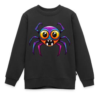 Süße Halloween Spinne - Kinder Premium Organic Sweatshirt - Schwarz - Vorne - AI Model Kid Female (0cm)