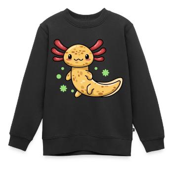 Axolotl-Design aus Kupfer für Axolotl-Liebhaber - Kinder Premium Organic Sweatshirt - Schwarz - Vorne - AI Model Kid Female (0cm)