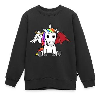Einhorn himmlisch verdorben schlecht satanisch - Kinder Premium Organic Sweatshirt - Schwarz - Vorne - AI Model Kid Female (0cm)