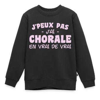 j'peux pas j'ai Chorale En vrie de vraie - Sweat Premium enfant bio - noir - Devant - AI Model Kid Female (0cm)
