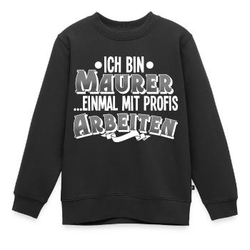 Maurer - Kinder Premium Organic Sweatshirt - Schwarz - Vorne - AI Model Kid Female (0cm)