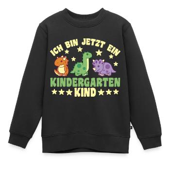 Kindergarten Dino Ich bin jetzt ein - Kinder Premium Organic Sweatshirt - Schwarz - Vorne - AI Model Kid Female (0cm)