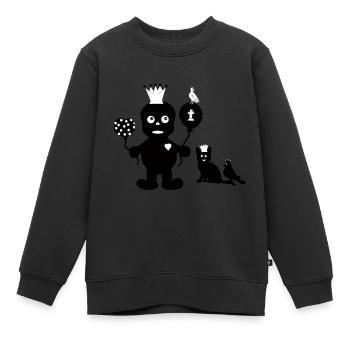Kleiner Grufti mit seinen Freunden Silhouette Dark - Kinder Premium Organic Sweatshirt - Schwarz - Vorne - AI Model Kid Female (0cm)