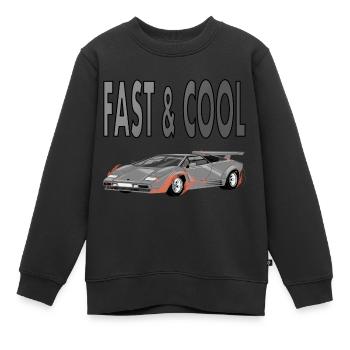 Sportwagen ist schnell und cool Fahrzeug Geschenk - Kinder Premium Organic Sweatshirt - Schwarz - Vorne - AI Model Kid Female (0cm)