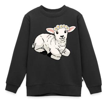Frohe Ostern Schaf Lamm Kinder Baby Huftiere Hirte - Kinder Premium Organic Sweatshirt - Schwarz - Vorne - AI Model Kid Female (0cm)