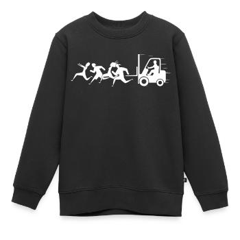 Gabelstapler zertifiziert - LKW-Fahrer - Kinder Premium Organic Sweatshirt - Schwarz - Vorne - AI Model Kid Female (0cm)