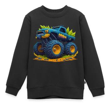 Monster truck - Sweat Premium enfant bio - noir - Devant - AI Model Kid Female (0cm)