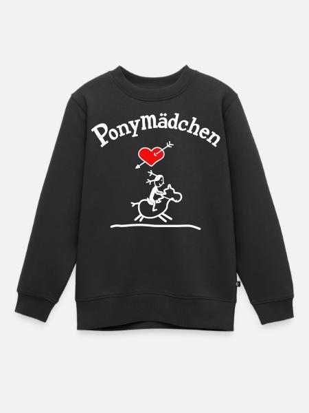 Ponymädchen - Kinder Premium Organic Sweatshirt - Schwarz
