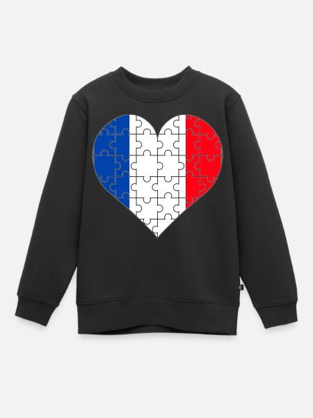 Frankreich - Kinder Premium Organic Sweatshirt - Schwarz
