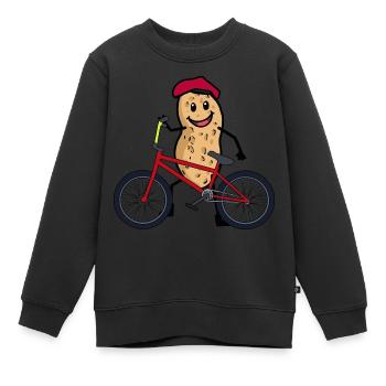 Erdnuss Fahrrad Fahrradfahrer Kinder Kind Rad - Kinder Premium Organic Sweatshirt - Schwarz - Vorne - AI Model Kid Female (0cm)