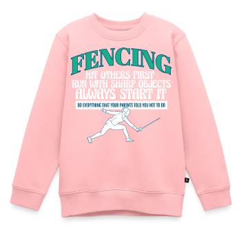 Funny Fencing Athlete Coach Sword Fighting Combat - Kinder Premium Organic Sweatshirt - Rosa - Vorne - AI Model Kid Female (0cm)