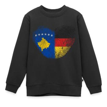 Kosovo Fingerabdruck für stolze Deutsch-Kosovaren - Kinder Premium Organic Sweatshirt - Schwarz - Vorne - AI Model Kid Female (0cm)