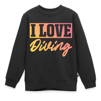 I love diving - Kids Premium Organic Sweatshirt - black - Front - AI Model Kid Female (0cm)