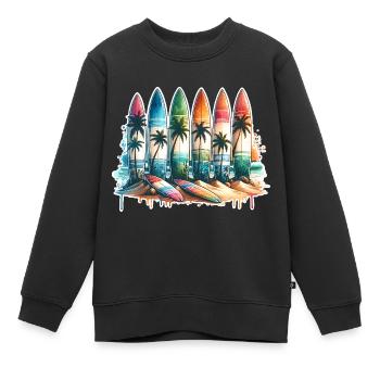 Surfeurs - Sweat Premium enfant bio - noir - Devant - AI Model Kid Female (0cm)