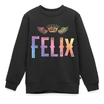 Felix - Kinder Premium Organic Sweatshirt - Schwarz - Vorne - AI Model Kid Female (0cm)