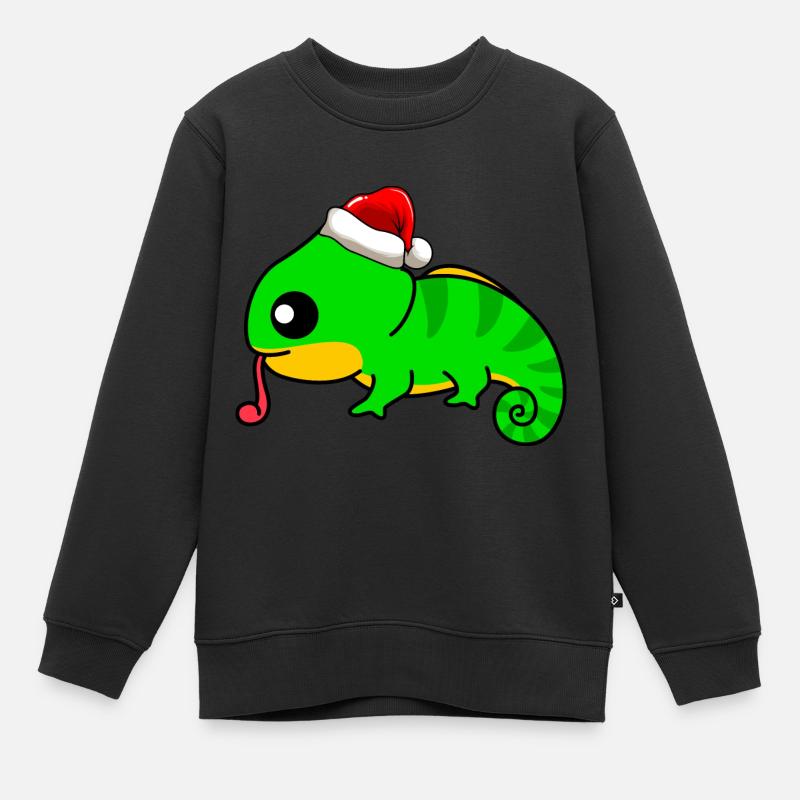 Caméléon Comic Christmas - Sweat Premium enfant bio - noir