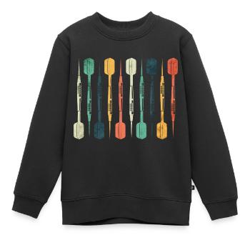 Retro Dartpfeile Dart Spieler - Kinder Premium Organic Sweatshirt - Schwarz - Vorne - AI Model Kid Female (0cm)