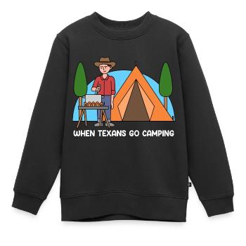 Camping in Texas Design für stolze Texaner - Kinder Premium Organic Sweatshirt - Schwarz - Vorne - AI Model Kid Female (0cm)