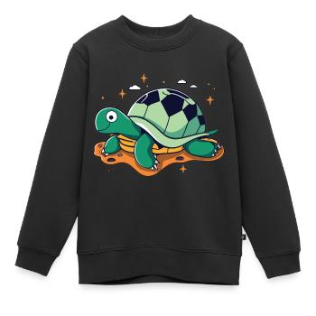 Tortue : Lenteur majestueuse - Sweat Premium enfant bio - noir - Devant - AI Model Kid Female (0cm)