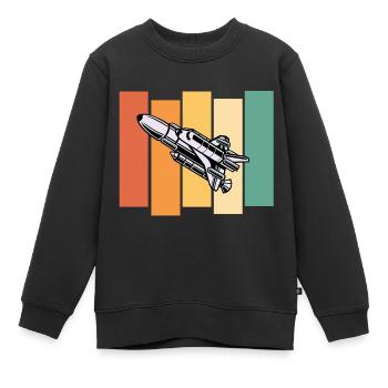 Raumschiff Astronaut Raumfahrt - Kinder Premium Organic Sweatshirt - Schwarz - Vorne - AI Model Kid Female (0cm)