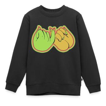 confidence little finger - Kids Premium Organic Sweatshirt - black - Front - AI Model Kid Female (0cm)