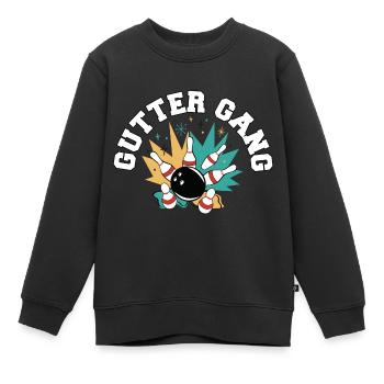 Gutter Gang Funny Bowling Team Club Coach Bowler - Kids Premium Organic Sweatshirt - black - Front - AI Model Kid Female (0cm)