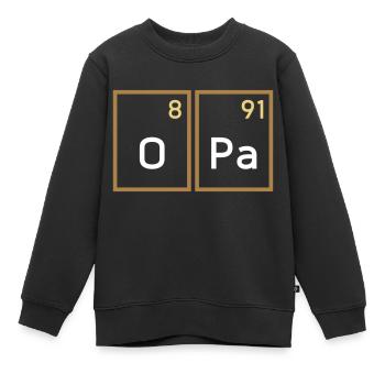 Opa (Sauerstoff, Palladium) - Kinder Premium Organic Sweatshirt - Schwarz - Vorne - AI Model Kid Female (0cm)