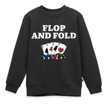 Flop and Fold Casino Poker Gambling Poker Player - Kinder Premium Organic Sweatshirt - Schwarz - Vorne - AI Model Kid Female (0cm)