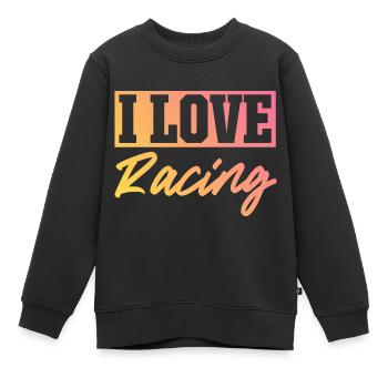 Ich liebe Rennen - Kinder Premium Organic Sweatshirt - Schwarz - Vorne - AI Model Kid Female (0cm)
