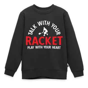 Tennisplatz Spruch Für Tennis - Kinder Premium Organic Sweatshirt - Schwarz - Vorne - AI Model Kid Female (0cm)