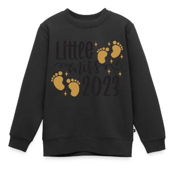 Bienvenue dans la vie, petite fille! Naissance 2023 - Sweat Premium enfant bio - noir - Devant - AI Model Kid Female (0cm)