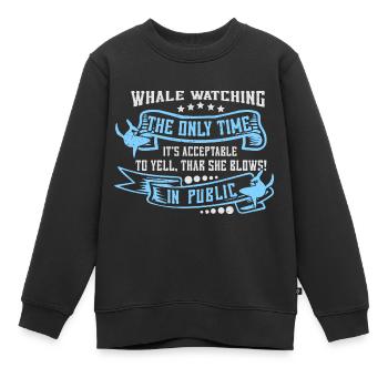 Orca Beobachtung für Buckelwale und Meerwale - Kinder Premium Organic Sweatshirt - Schwarz - Vorne - AI Model Kid Female (0cm)