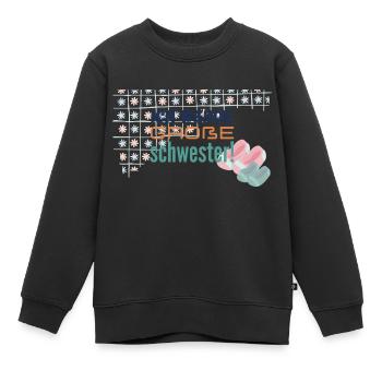 Ich werde große Schwester - Kinder Premium Organic Sweatshirt - Schwarz - Vorne - AI Model Kid Female (0cm)